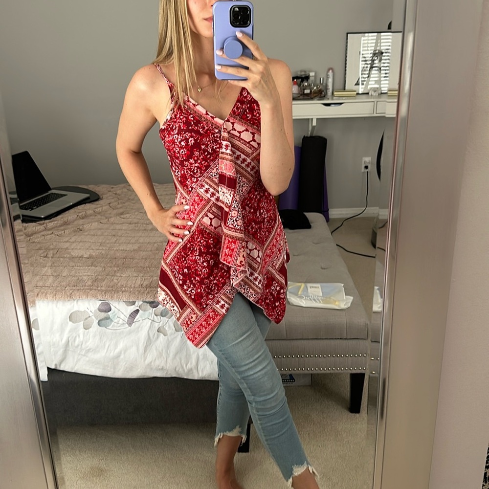 Suzy Shier vintage paisley long tank top Y2K Hannah Montana Inspo